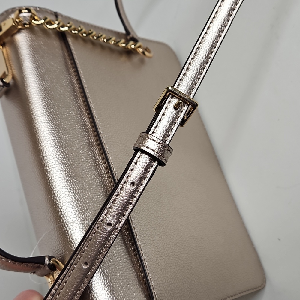 Kate Spade Patterson Drive Embellished Maisie Metallic Blush Crossbody Bag - Picture 7 of 11